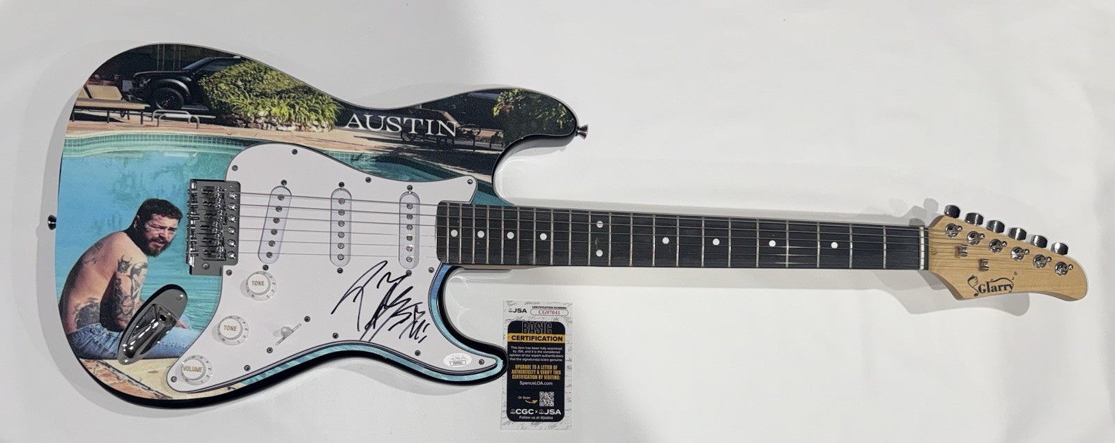 POST MALONE SIGNED CUSTOM AUSTIN ELECTRIC GUITAR JSA COA