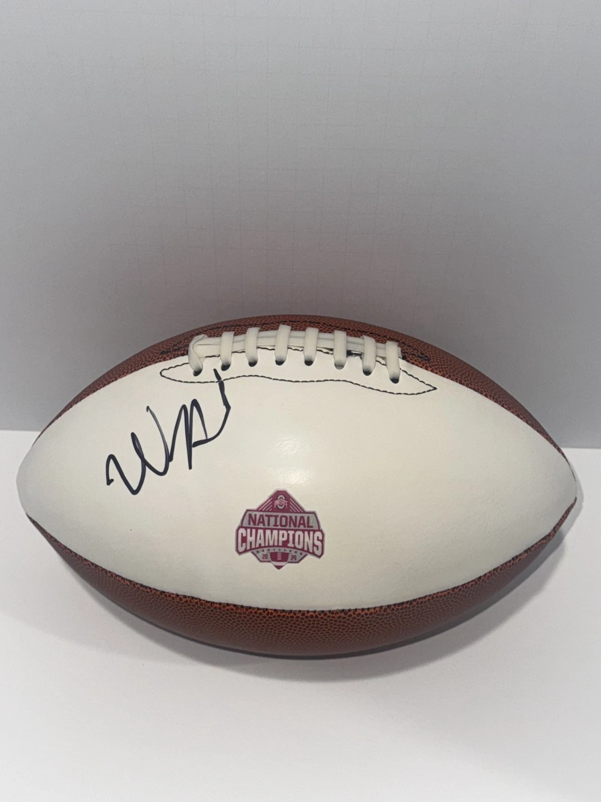 WILL HOWARD SIGNED FOOTBALL OHIO STATE BUCKEYES 2024 NATIONAL CHAMPIONS ST. COLLECTIBLE MEMORABILIA