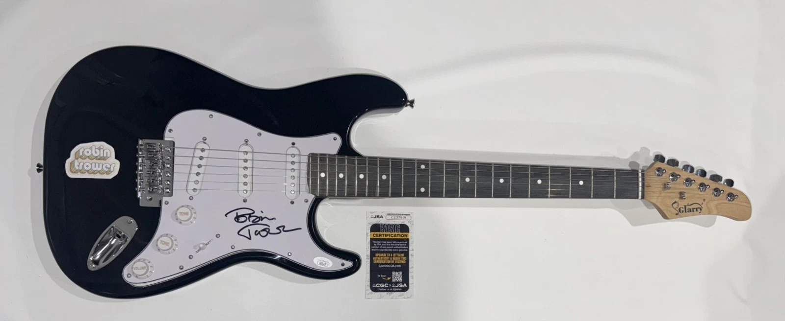 ROBIN TROWER SIGNED BLACK ELECTRIC GUITAR PROCAL HARUM JSA COA