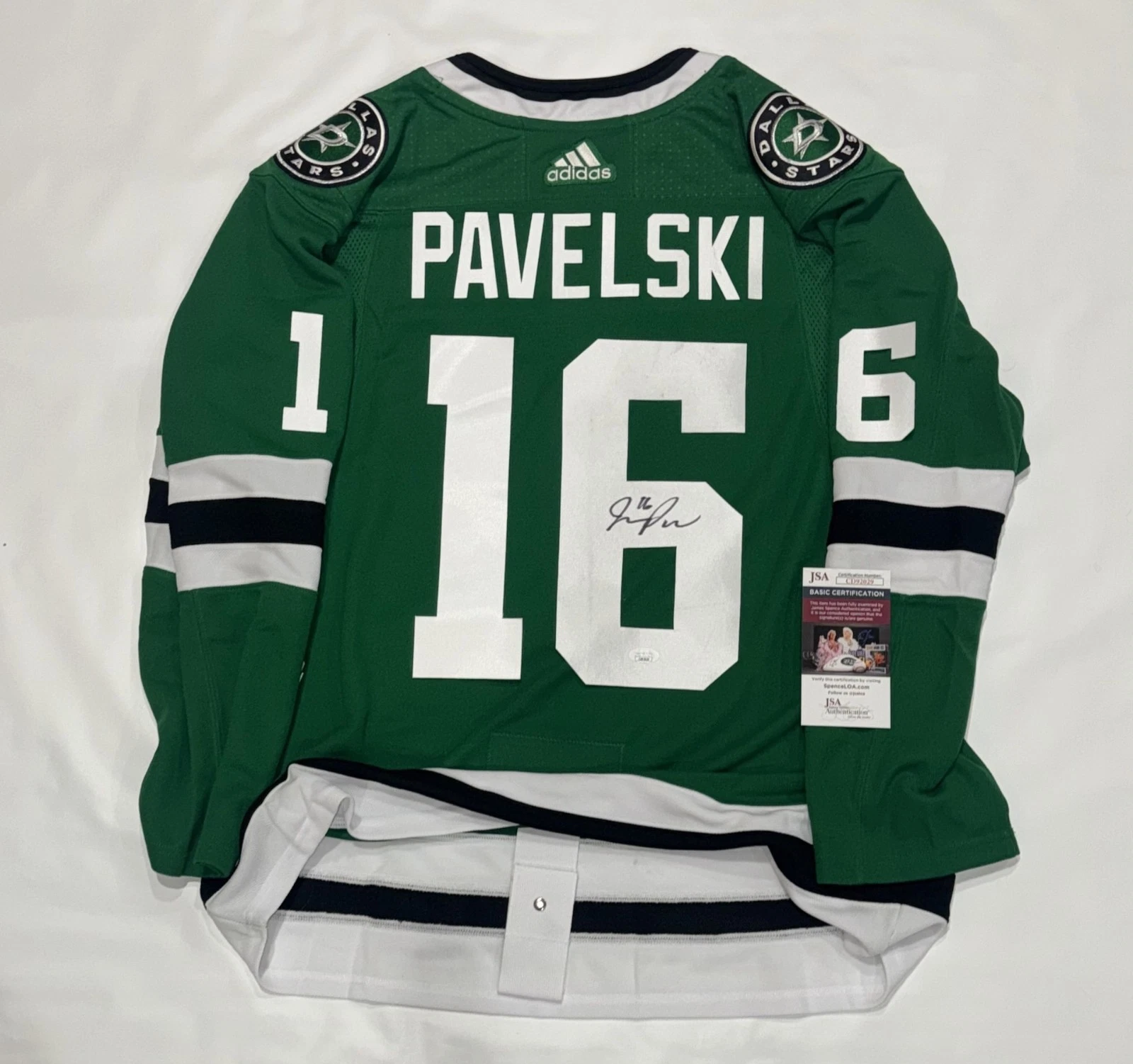 JOE PAVELSKI SIGNED ADIDAS CLIMALITE DALLAS STARS JERSEY JSA COA