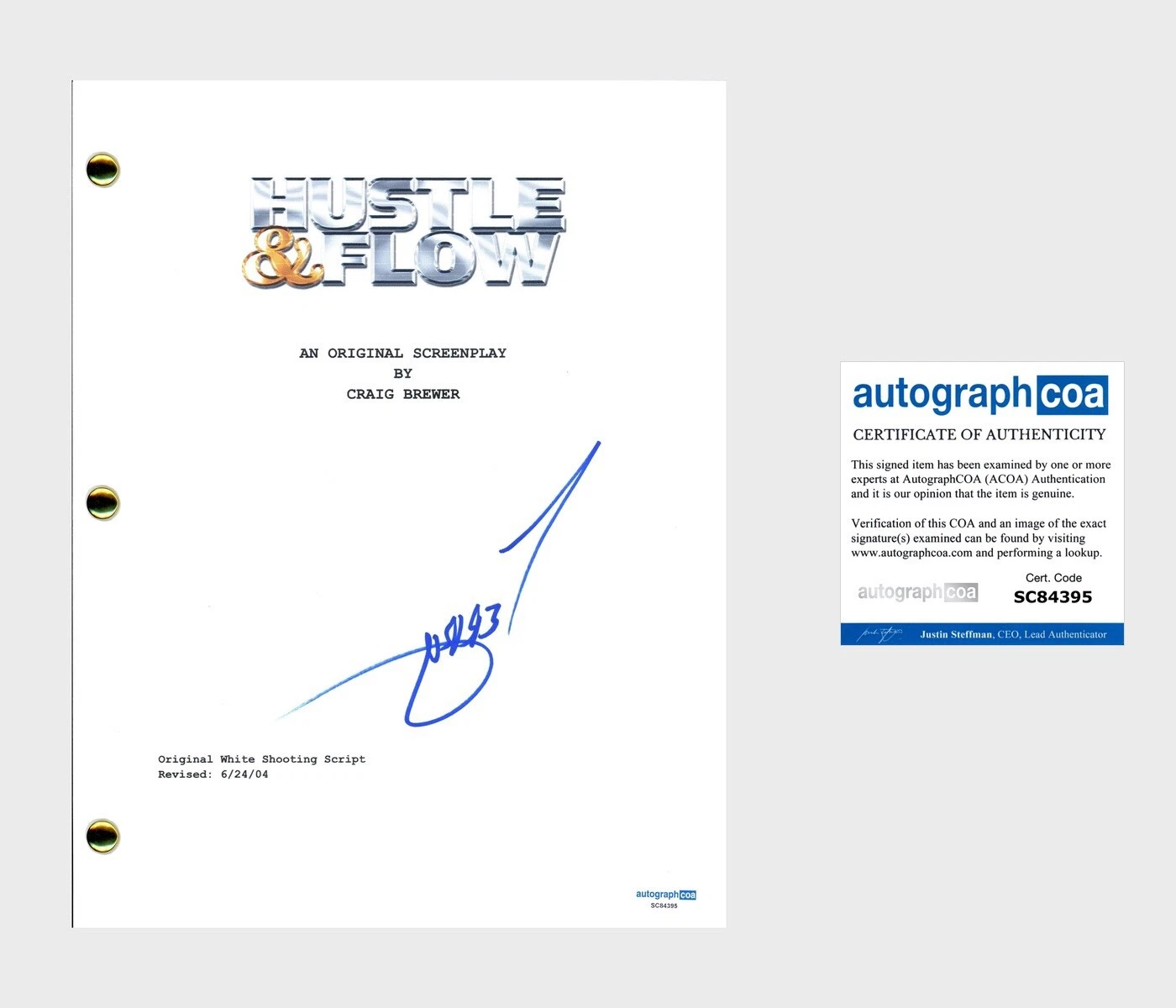 Terrence Howard ‘Hustle And Flow’ Signed 132 Page Full Movie Script ‘Djay’ ACOA