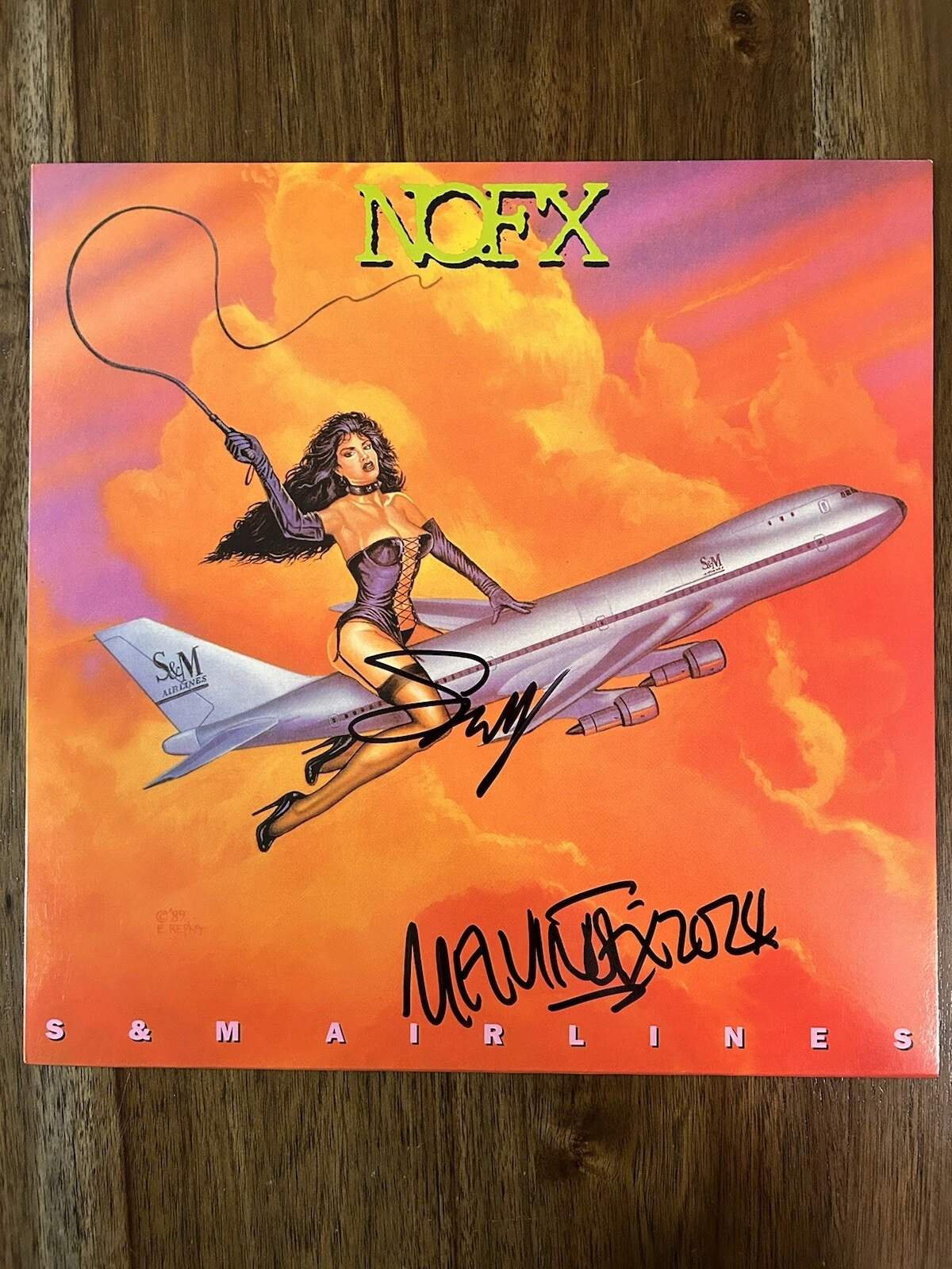 ‘NOFX’ Band Signed Vinyl Album ‘S&M Airlines’ Melvin & Smelly PROOF