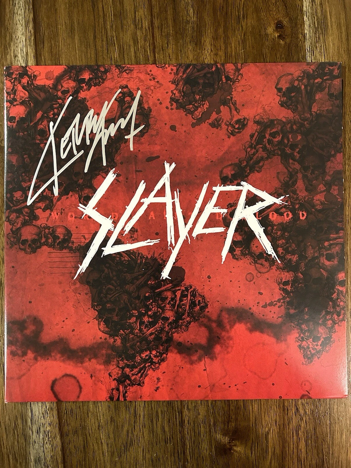 Kerry King ‘Slayer’ Band Signed Vinyl Album ‘World Painted Blood’ PROOF