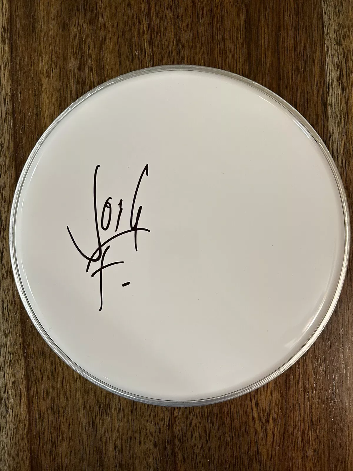 ‘JOSH FREESE’ FOO FIGHTERS DRUMMER SIGNED 10” DRUMHEAD ‘DEVO’ RARE COLLECTIBLE MEMORABILIA
