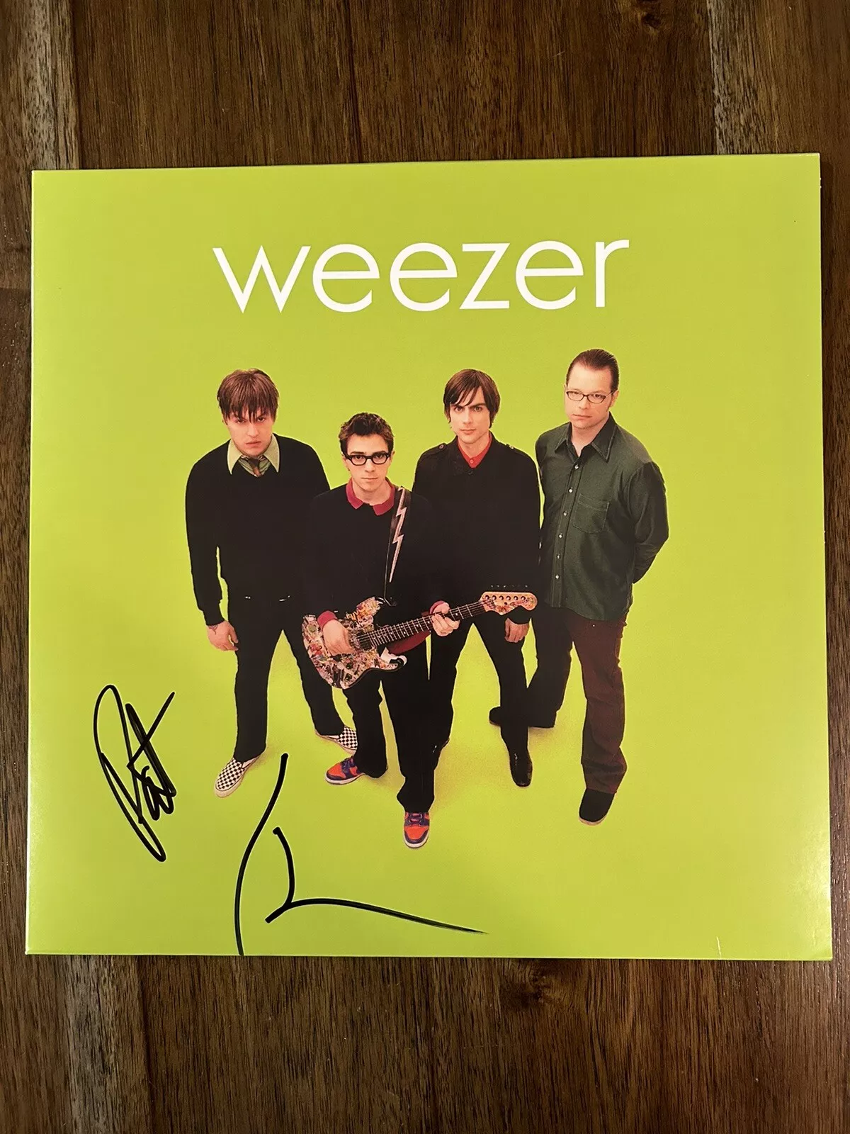 Rivers Coumo & Patrick Wilson Weezer Band Signed Vinyl Album Green Album Beckett