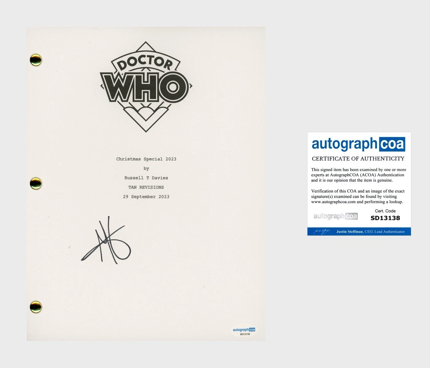 Millie Gibson ‘Doctor Who’ Signed Full Script ‘Ruby Sunday’ Dr. ACOA