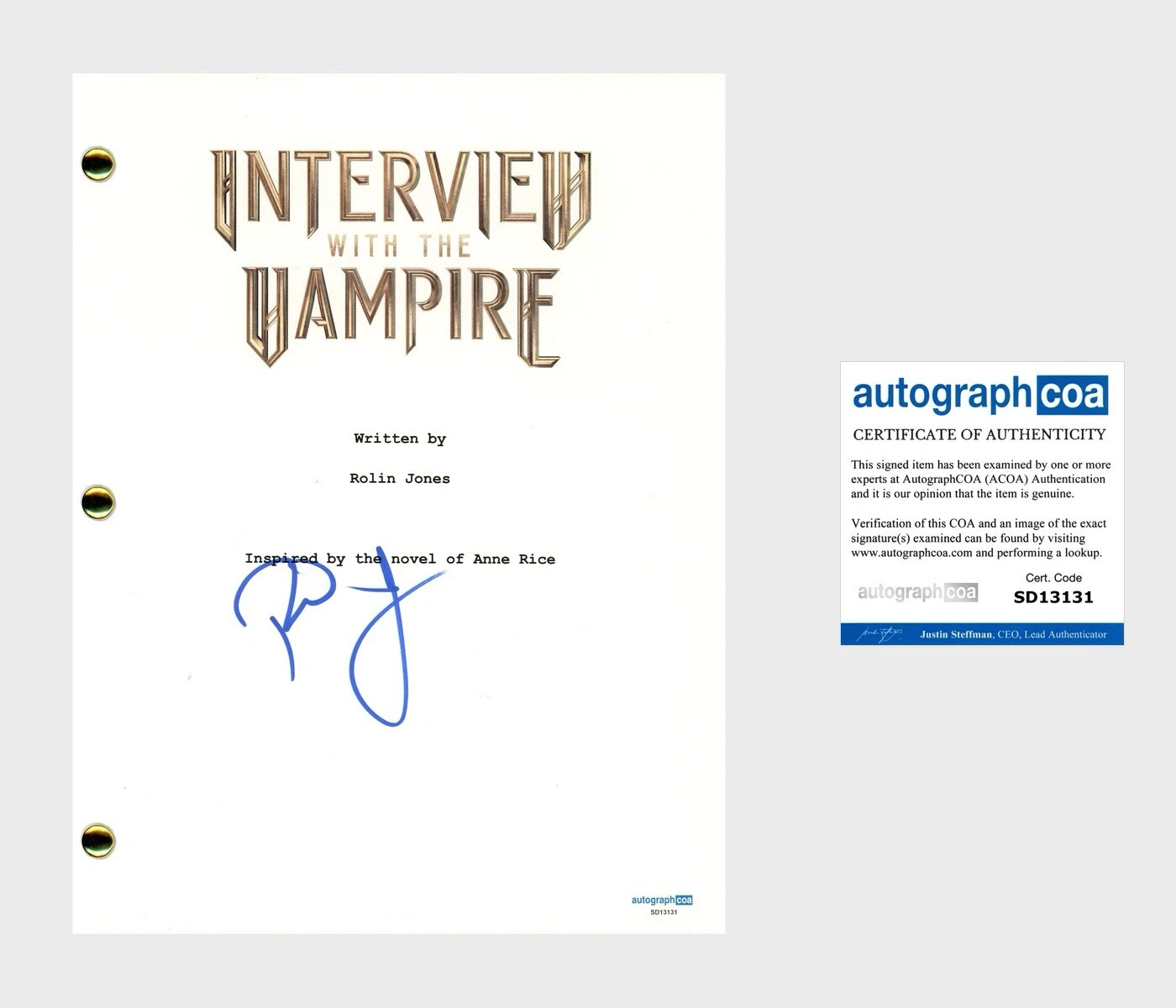 Rolin Jones ‘Interview With The Vampire’ Creator Signed Full Pilot Script ACOA
