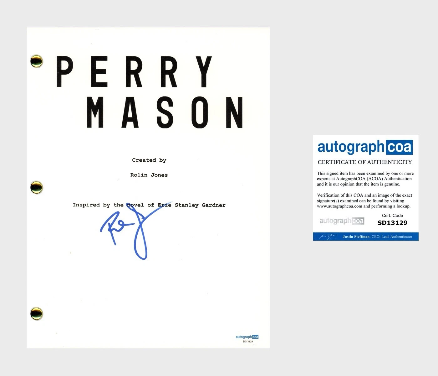 Rolin Jones ‘Perry Mason’ Creator Signed Full Pilot Script ACOA
