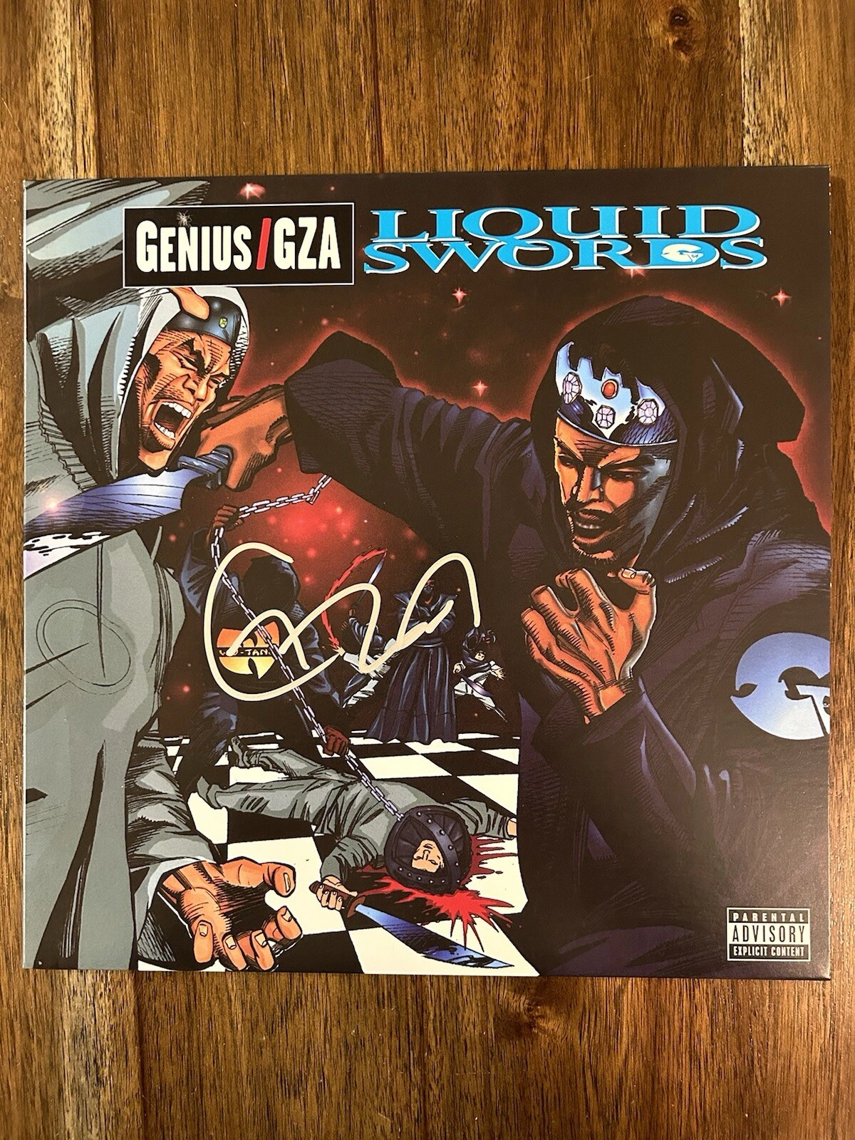‘GZA’ Signed Vinyl Album Record ‘Liquid Swords’ Beckett Wu-Tang Clan The Genius