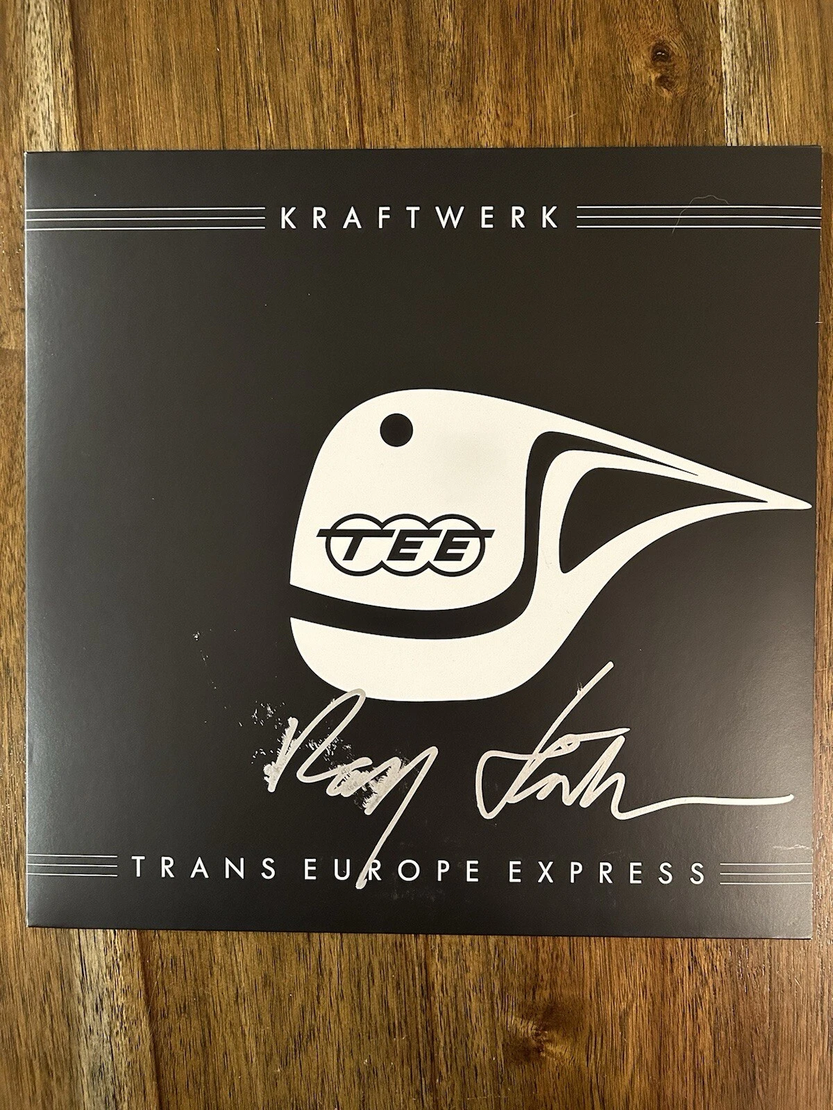 Ralf Hutter ‘Kraftwerk’ Signed Vinyl Album ‘Trans Europe Express’ Beckett PROOF
