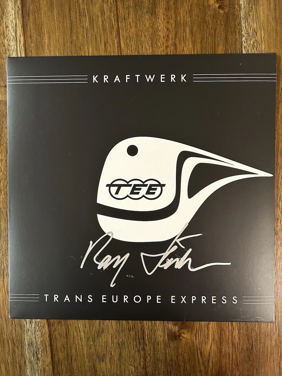 Ralf Hutter ‘Kraftwerk’ Signed Vinyl Album ‘Trans Europe Express’ Beckett PROOF
