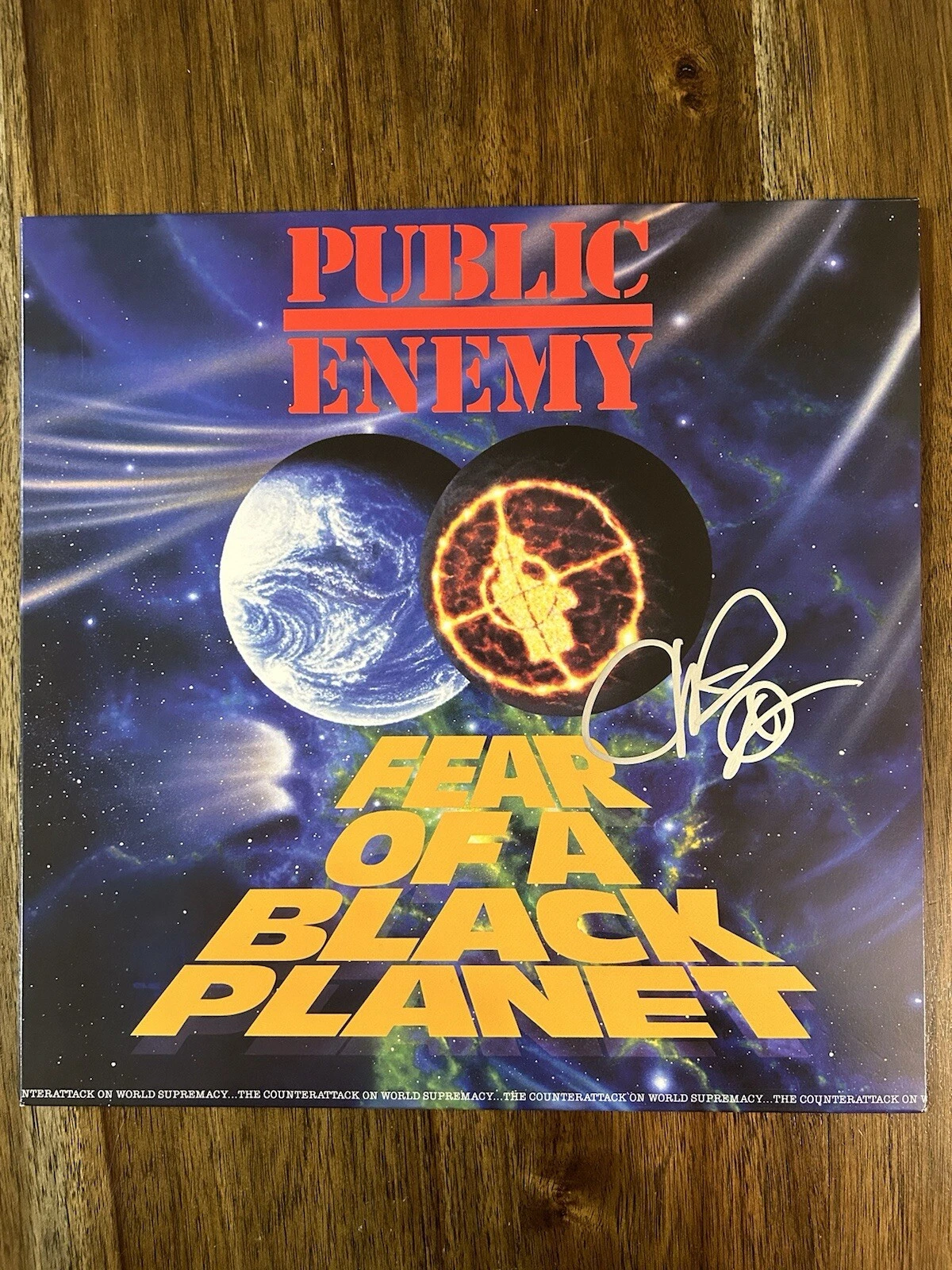 Chuck D ‘Public Enemy’ Signed Vinyl Album ‘Fear Of A Black Planet’ Beckett PROOF