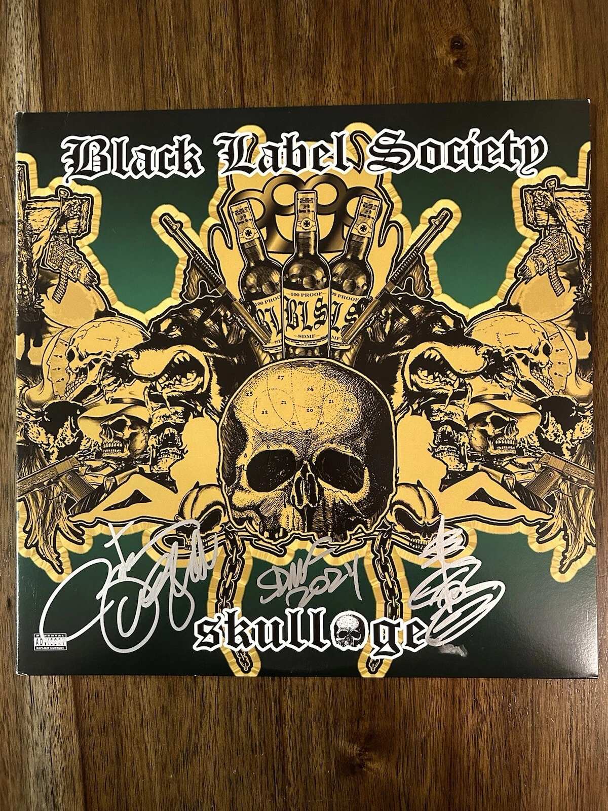 Zakk Wylde ‘Black Label Society’ Signed ‘Skullage’ Vinyl Album Beckett PROOF