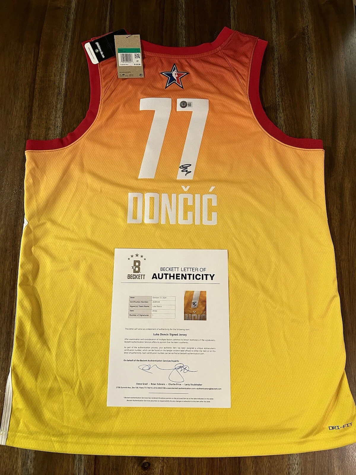 Luka Doncic Signed Authentic 2023 ASG Dallas Mavericks Jersey Beckett LOA PROOF