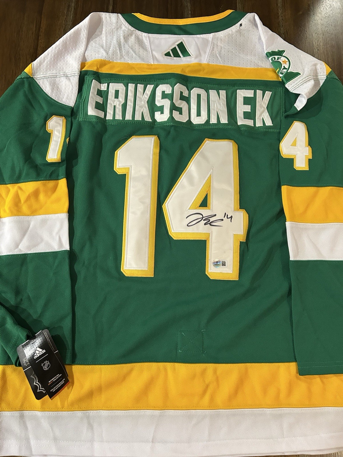 Joel Eriksson Ek ‘Minnesota Wild’ Signed Autographed Stitched Jersey Beckett