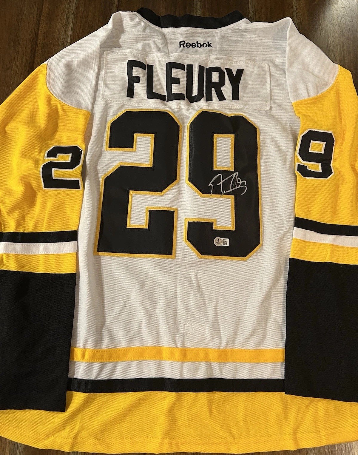 Marc-Andre Fleury Signed Pittsburgh Penguins Stitched Jersey Autographed Beckett