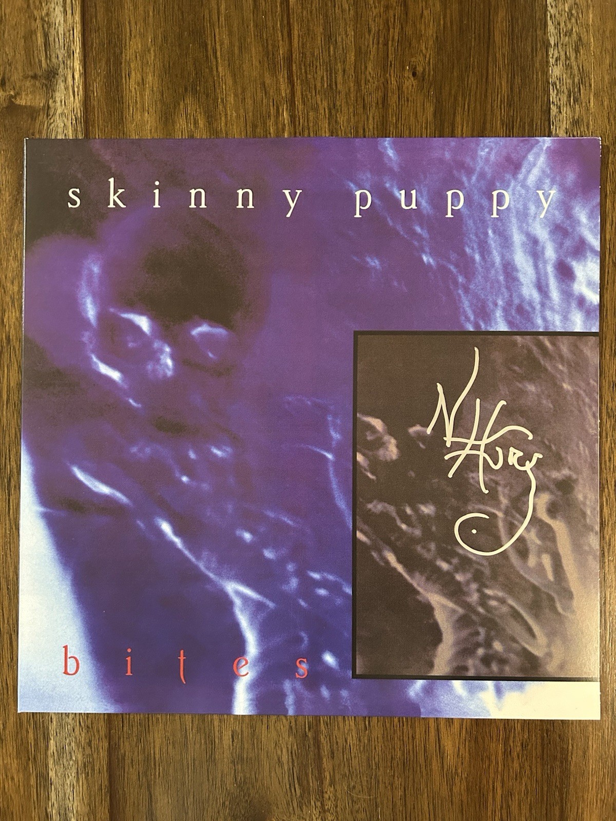 Nivek Ogre ‘Skinny Puppy’ Band Frontman Signed Vinyl Album ‘Bites’ Beckett