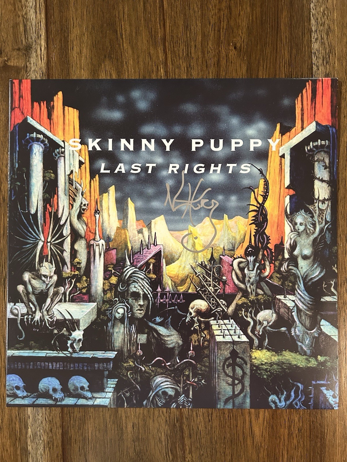 Nivek Ogre ‘Skinny Puppy’ Band Frontman Signed Vinyl Album ‘Last Rights’ Beckett