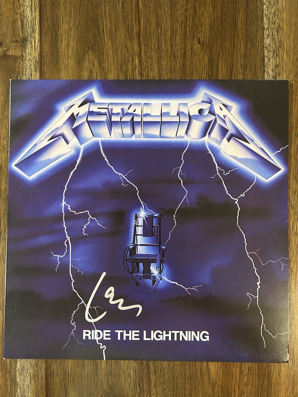 Lars Ulrich ‘Metallica’ Band Signed ‘Ride The Lightning’ Vinyl Album Beckett