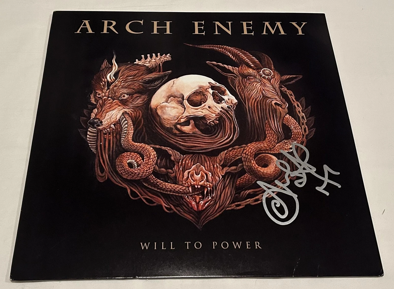 ALISSA WHITE-GLUZ SIGNED ARCH ENEMY WILL TO POWER VINYL RECORD JSA