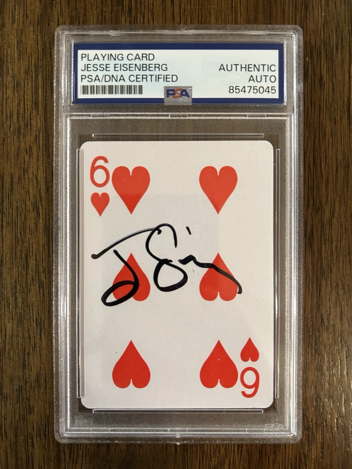 Jesse Eisenberg ‘Now You See Me’ Signed Playing Card ‘J. Daniel Atlas’ PSA Slab