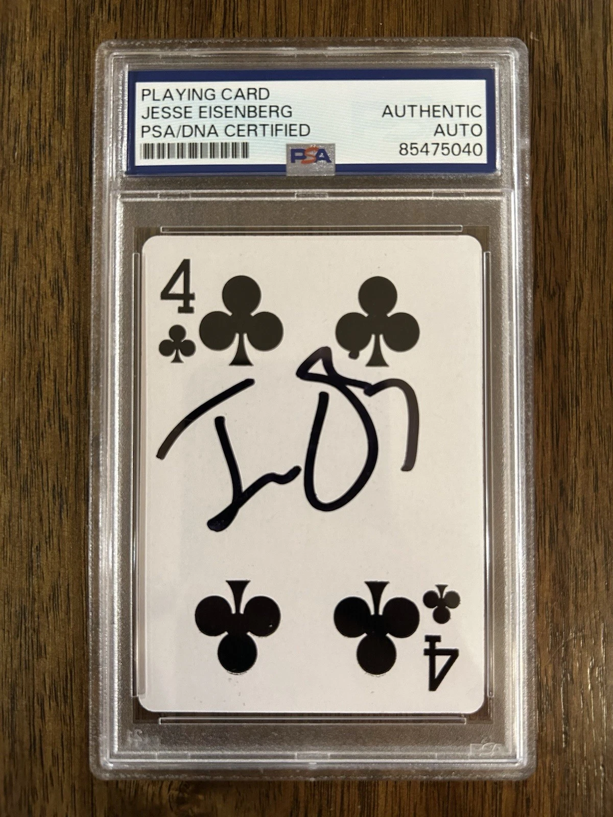 Jesse Eisenberg ‘Now You See Me’ Signed Playing Card ‘J. Daniel Atlas’ PSA Slab