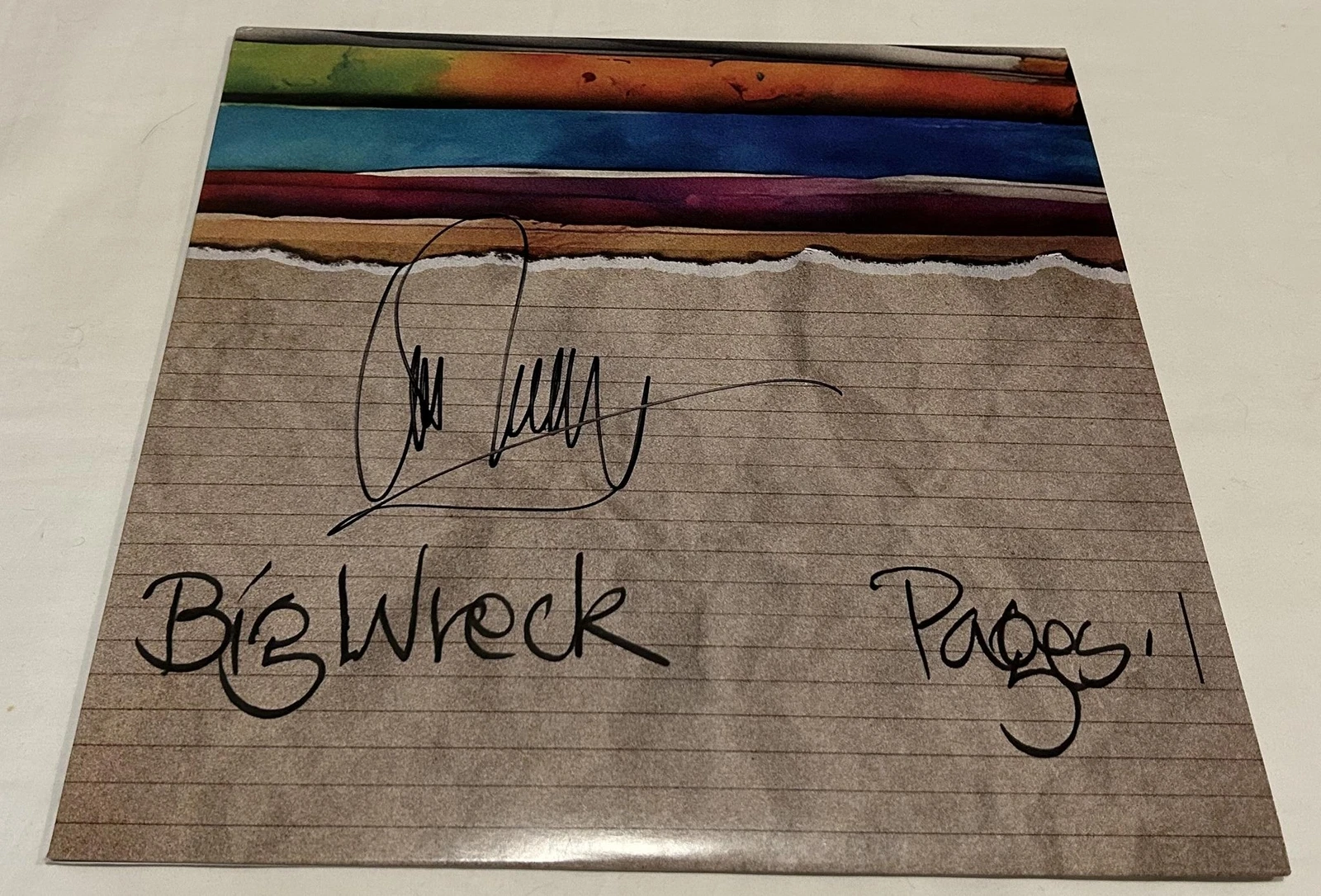 IAN THORNLEY SIGNED BIG WRECK PAGES VINYL RECORD JSA