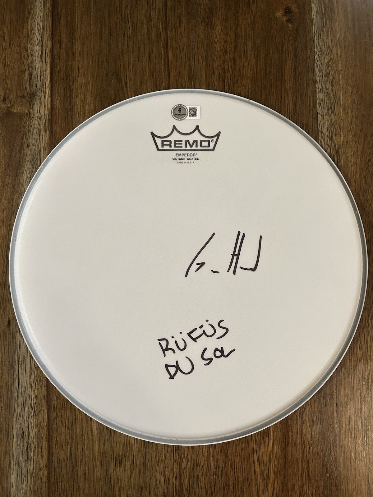 James Hunt ‘Rufus Du Sol’ Band Drummer Signed 12” Remo Drumhead Beckett