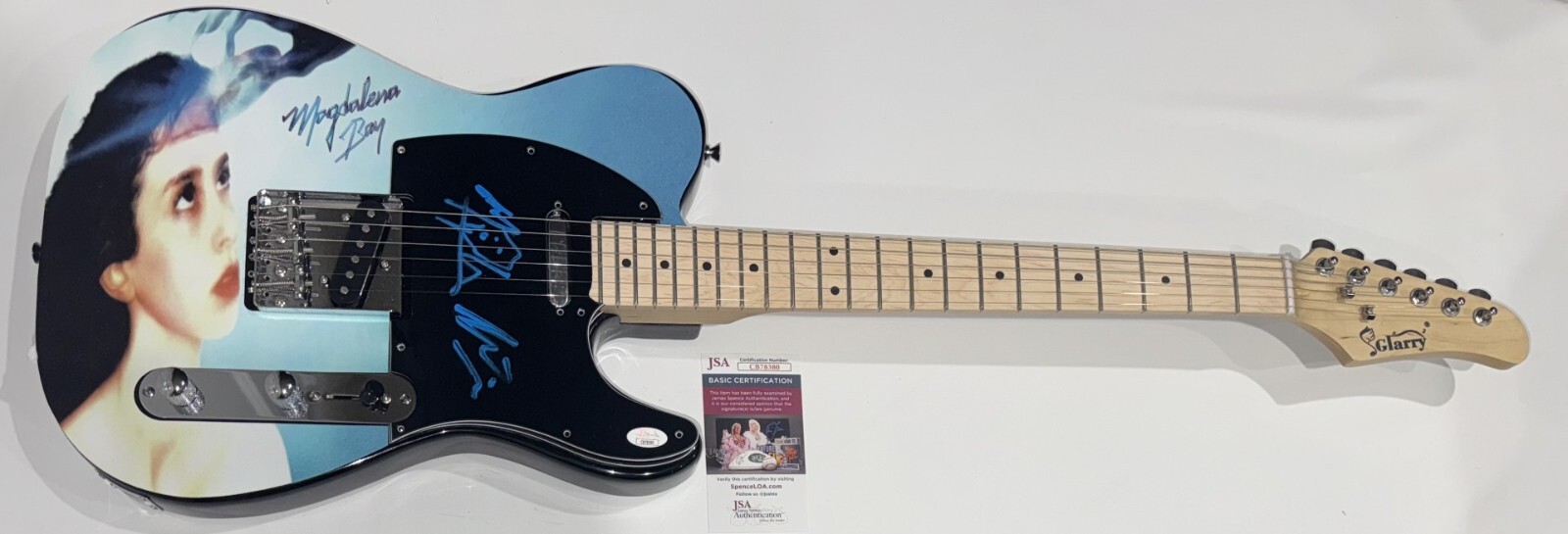 MAGDALENA BAY SIGNED CUSTOM IMAGINAL DISK ELECTRIC GUITAR MICA MATTHEW JSA COA