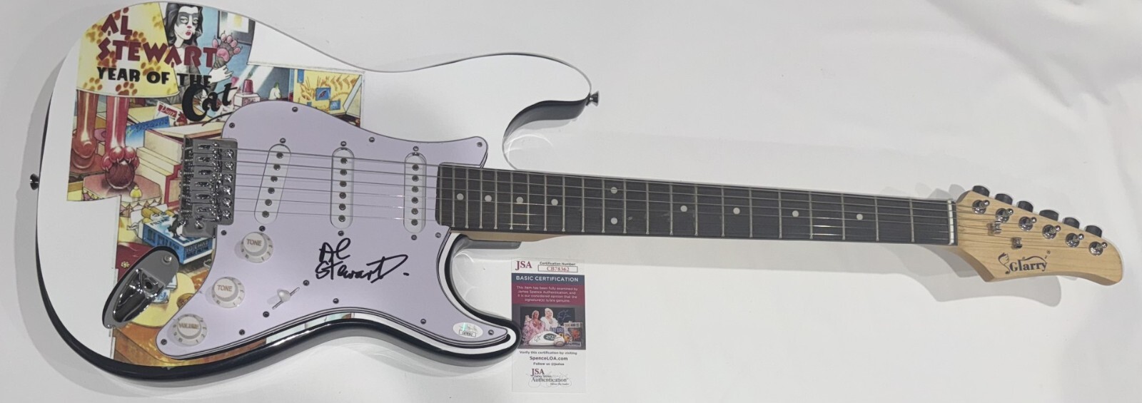 AL STEWART SIGNED CUSTOM YEAR OF THE CAT ELECTRIC GUITAR JSA COA