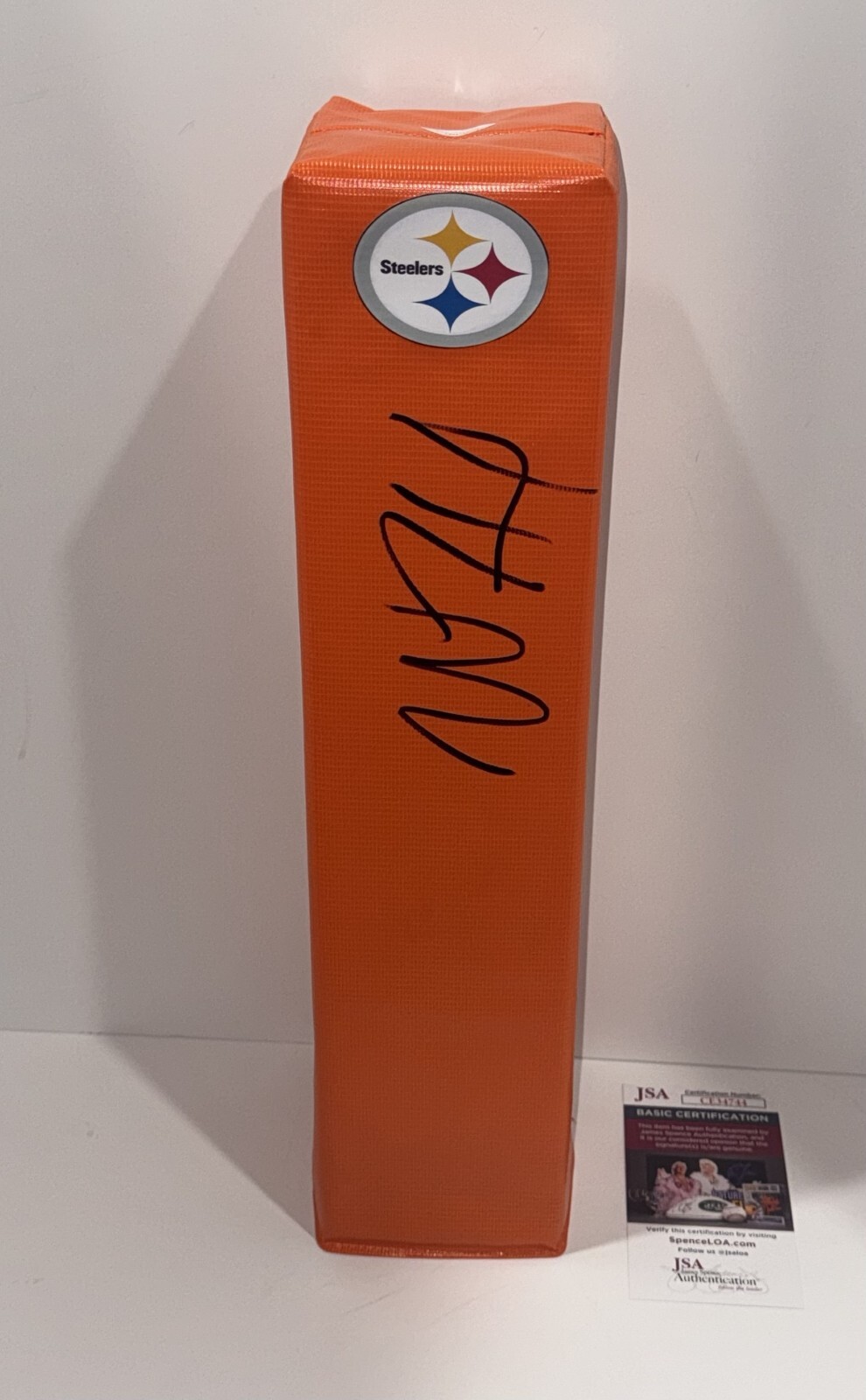 WILL HOWARD SIGNED TOUCHDOWN PYLON PITTSBURGH STEELERS FOOTBALL JSA COA