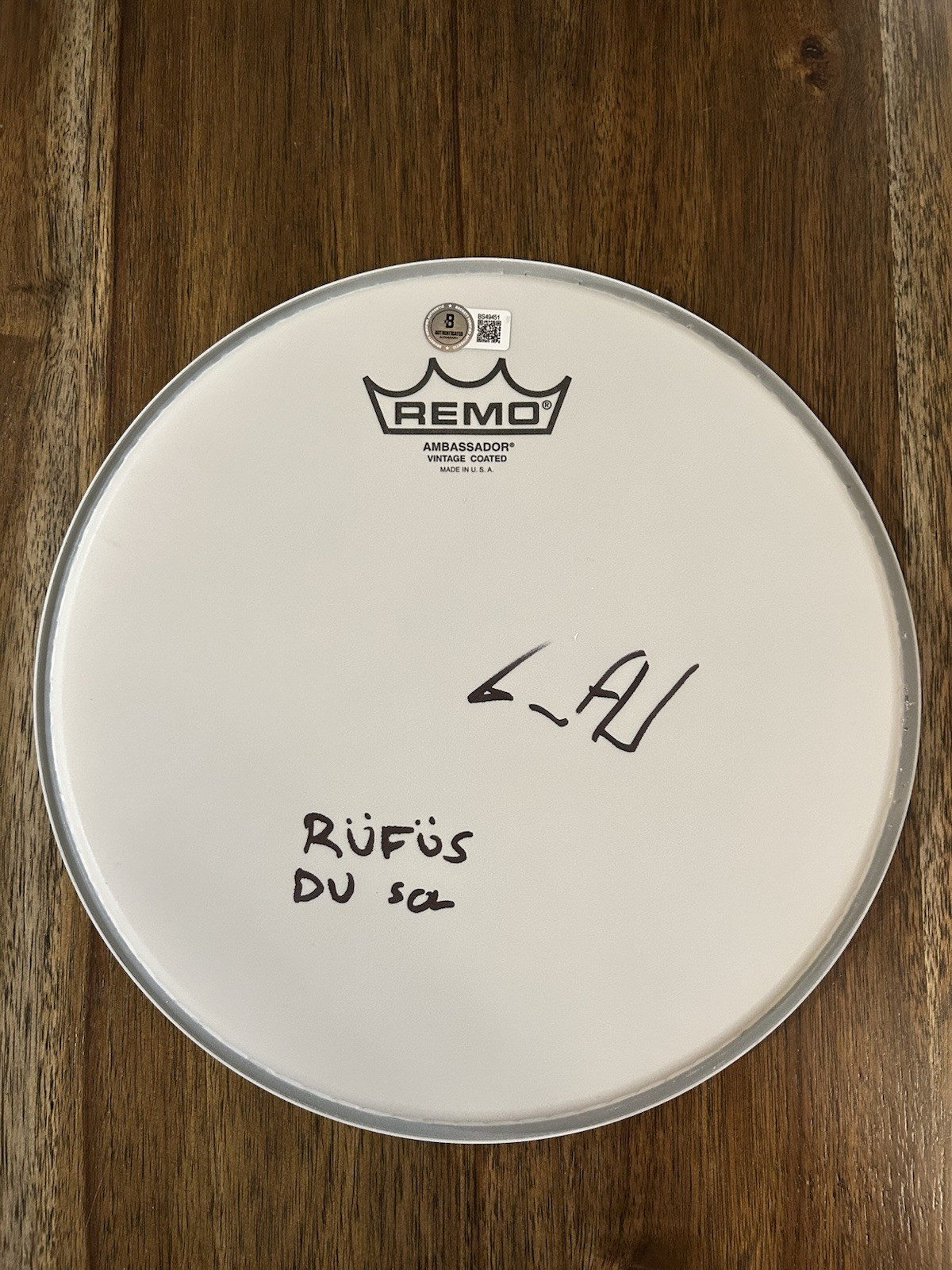 James Hunt ‘Rufus Du Sol’ Band Drummer Signed 10” Remo Drumhead Beckett