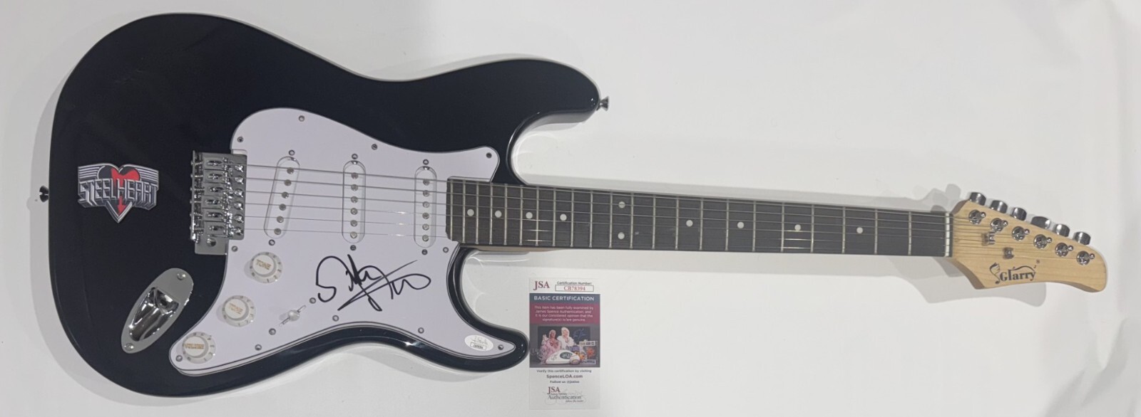 MILJENKO MATIJEVIC SIGNED BLACK ELECTRIC GUITAR STEELHEART JSA COA