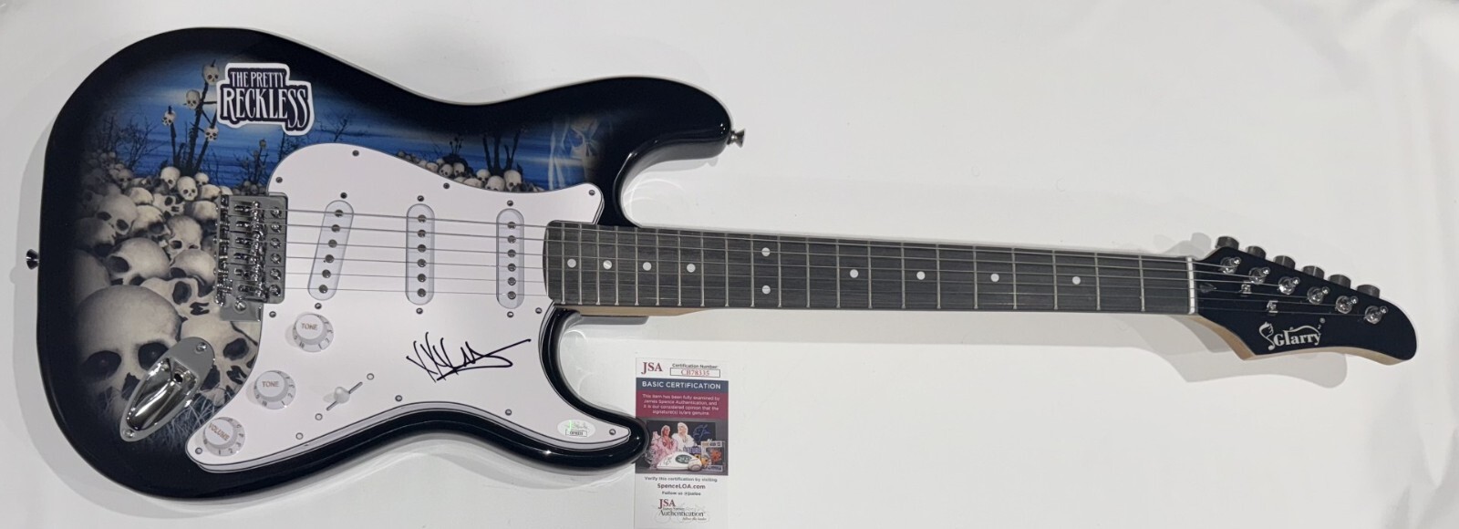 TAYLOR MOMSEN SIGNED SKULL ELECTRIC GUITAR THE PRETTY RECKLESS  JSA COA