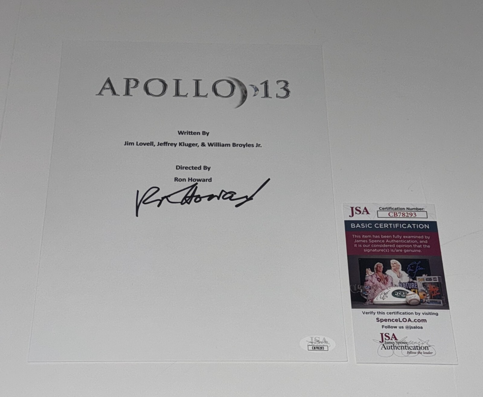 RON HOWARD SIGNED APOLLO 13 FULL MOVIE SCRIPT AUTOGRAPHED JSA COA