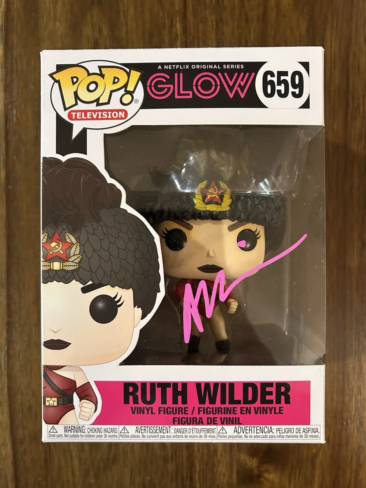 Alison Brie ‘Glow’ Signed Funko Pop #659 ‘Ruth Wilder’ Beckett Certified