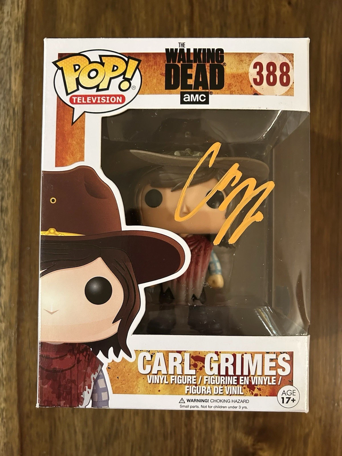 Chandler Riggs ‘The Walking Dead’ Signed Funko Pop ‘Carl Grimes’ #388 Beckett