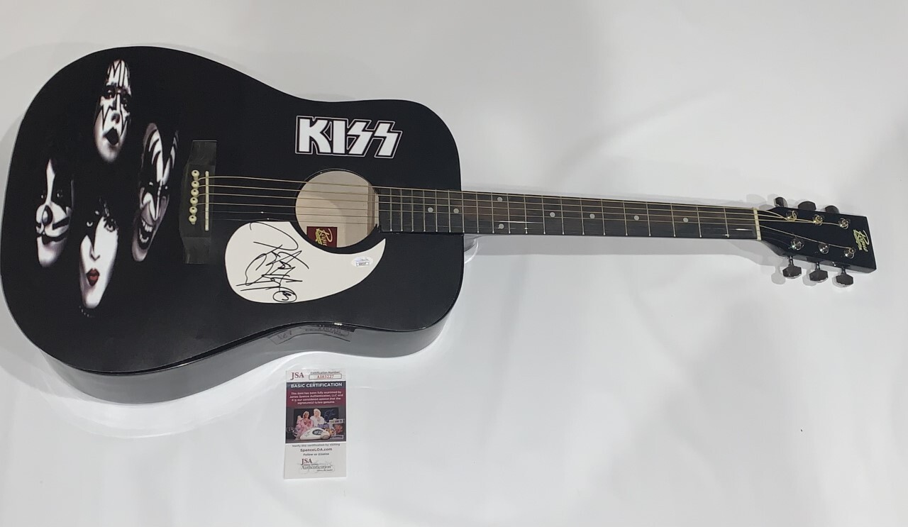 PETER CRISS SIGNED CUSTOM ACOUSTIC GUITAR KISS JSA COA