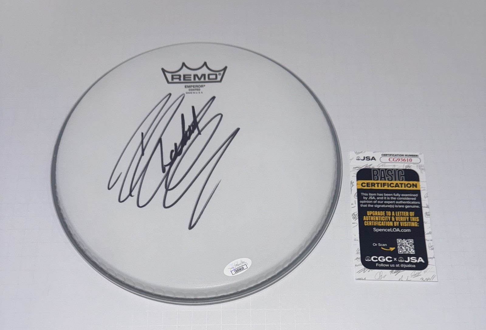 RIKKI ROCKETT SIGNED 10 INCH REMO DRUMHEAD POISON LEGEND JSA COA