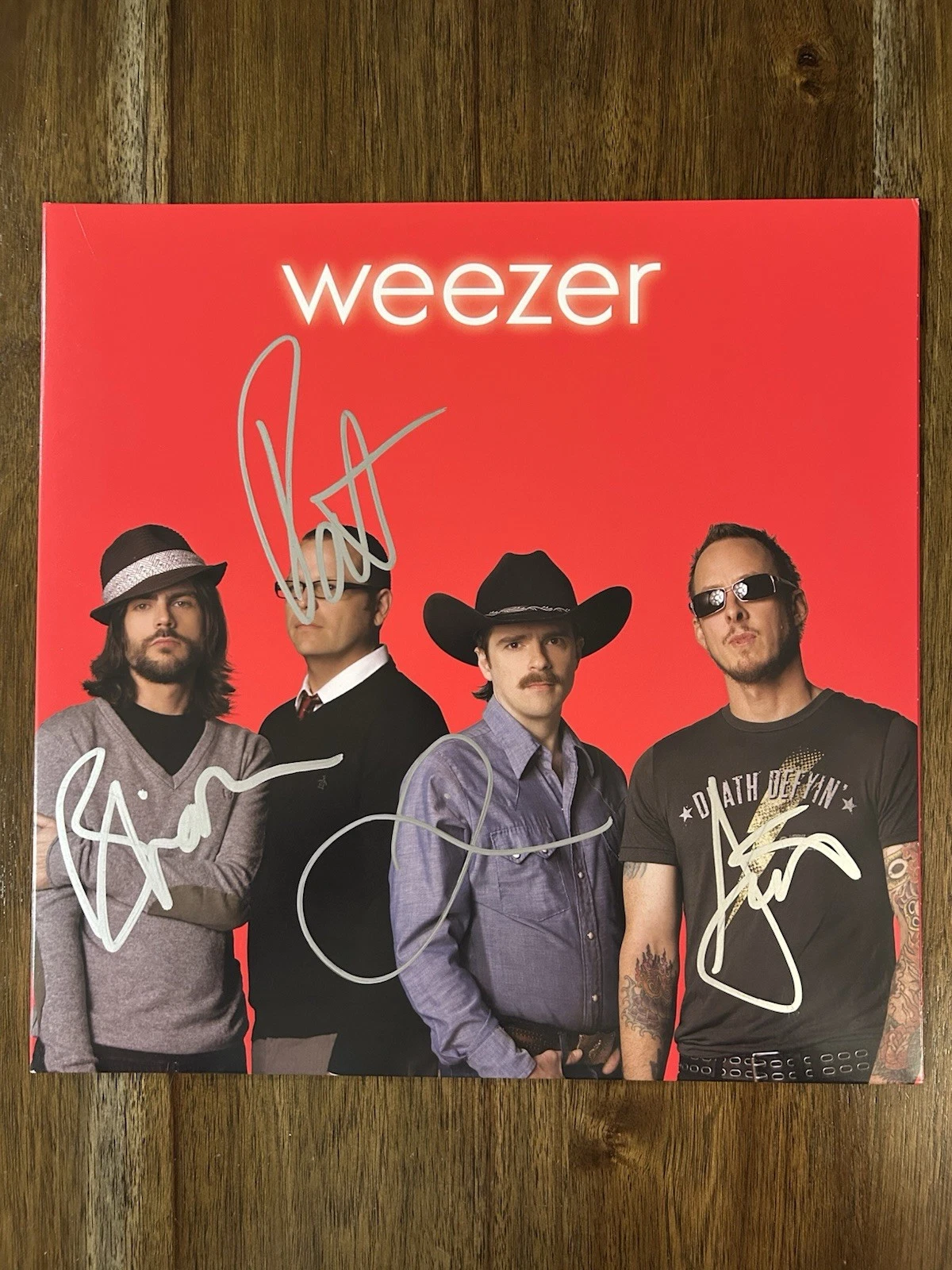 ‘Weezer’ Full Band Signed Vinyl ‘Red Album’ Rivers Cuomo +3