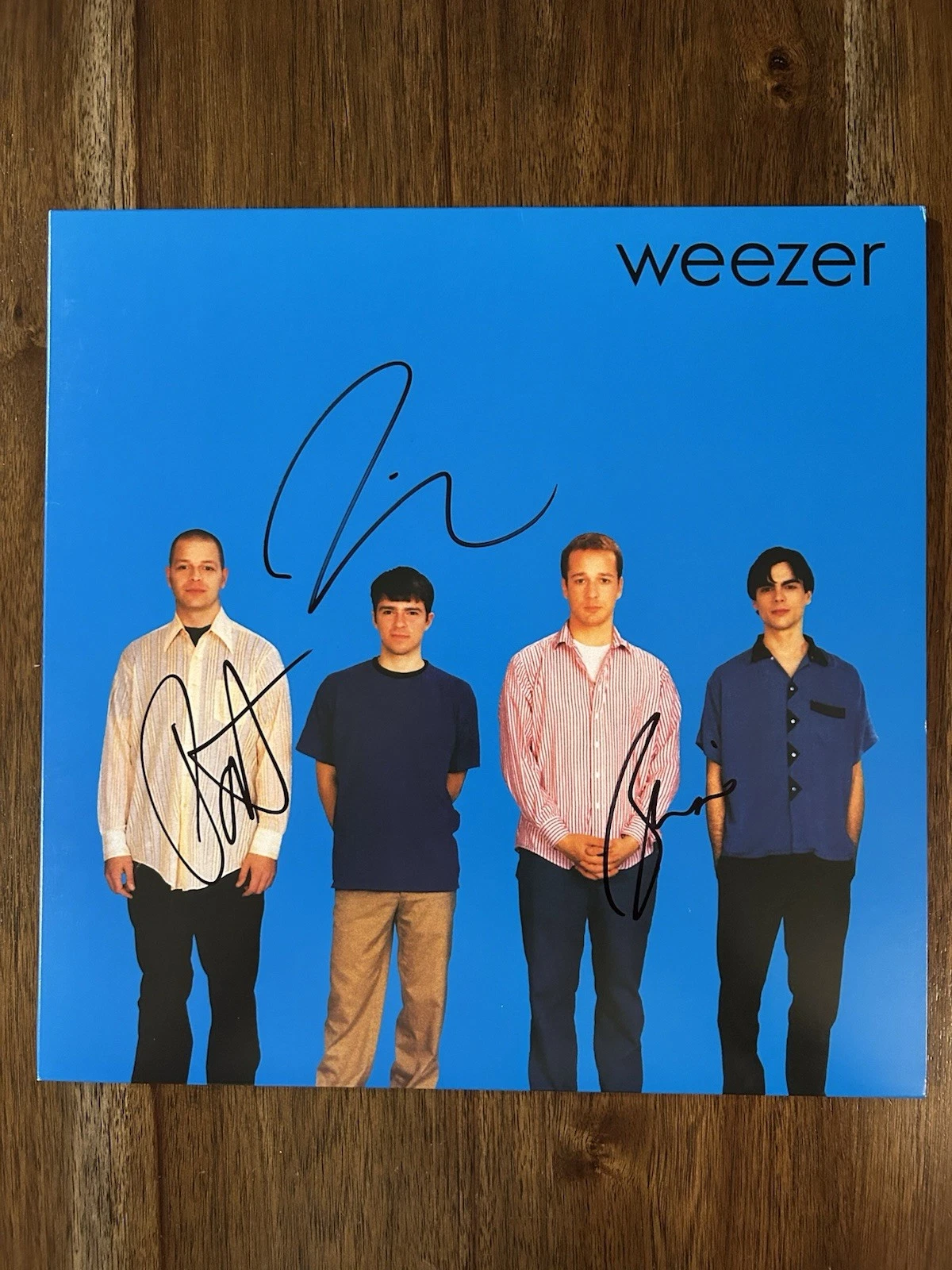 ‘Weezer’ Band Signed Vinyl ‘Blue Album’ Rivers Cuomo +2