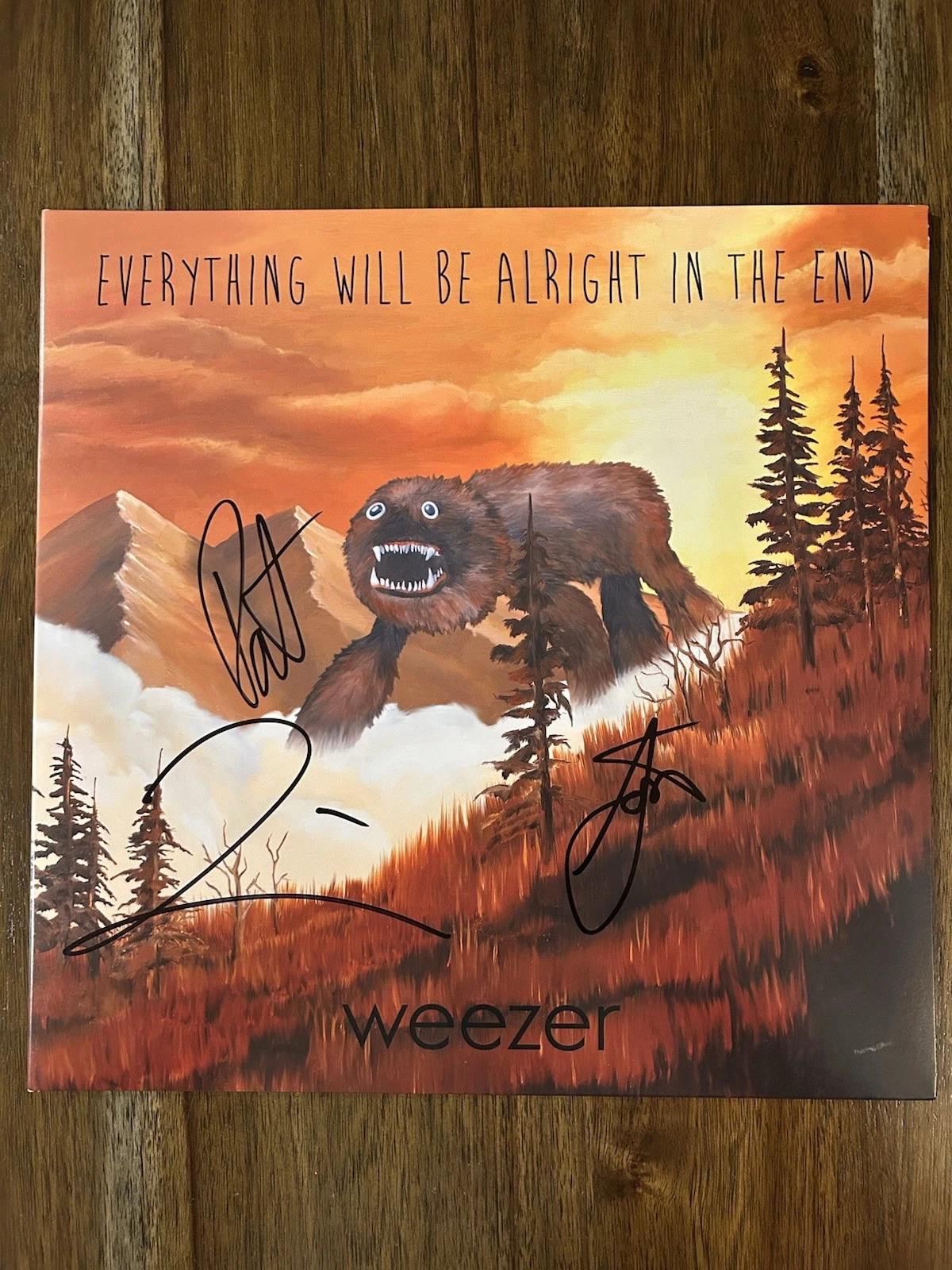 ‘Weezer’ Band Signed Vinyl Album ‘Everything Will Be Alright’ Rivers Cuomo +2