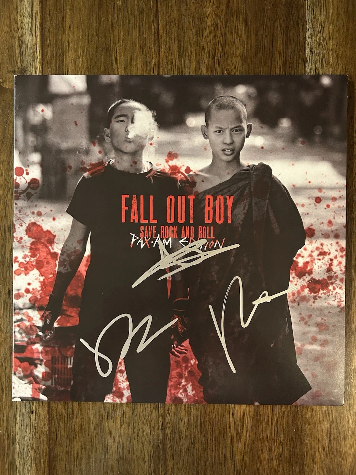 ‘Fall Out Boy’ Band Signed Vinyl Album Wentz Stump & Hurley ‘Save Rock And Roll’