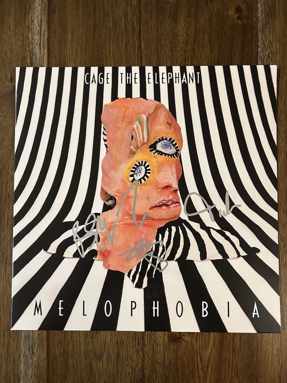 ‘CAGE THE ELEPHANT’ BAND SIGNED VINYL ALBUM ‘MELOPHOBIA’ MATT SHULTZ +3 RARE COLLECTIBLE MEMORABILIA