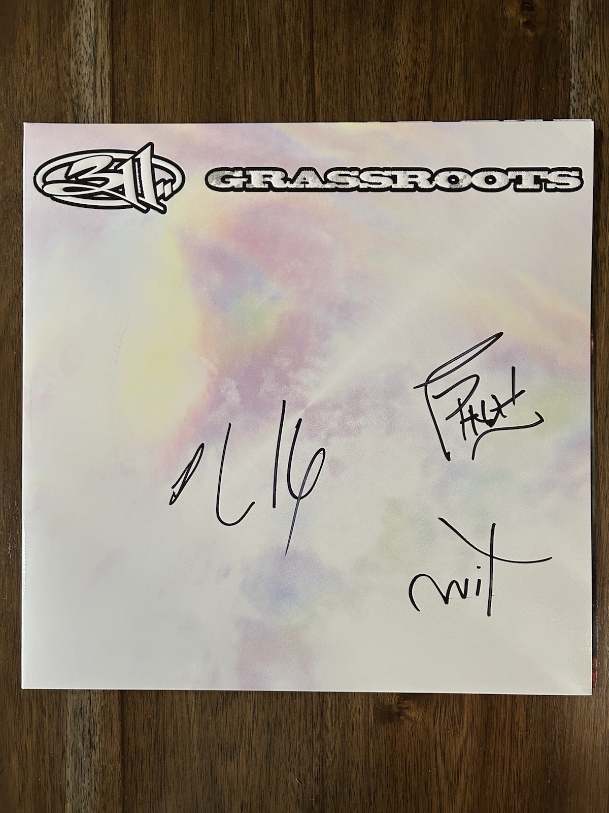 ‘311’ BAND SIGNED VINYL ALBUM ‘GRASSROOTS’ NICK HEXUM +2 MEMBERS AUTOGRAPH COLLECTIBLE MEMORABILIA