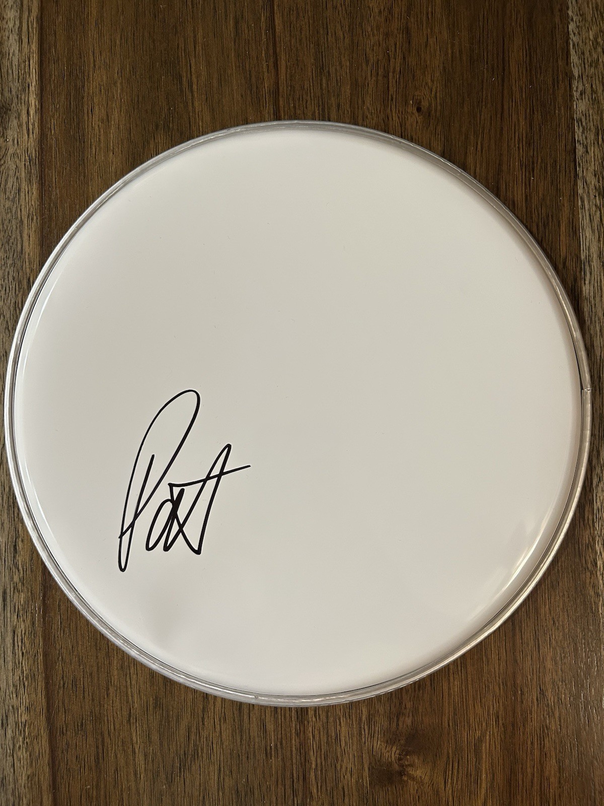 Patrick Wilson ‘Weezer’ Drummer Band Signed 10” Drumhead Pat