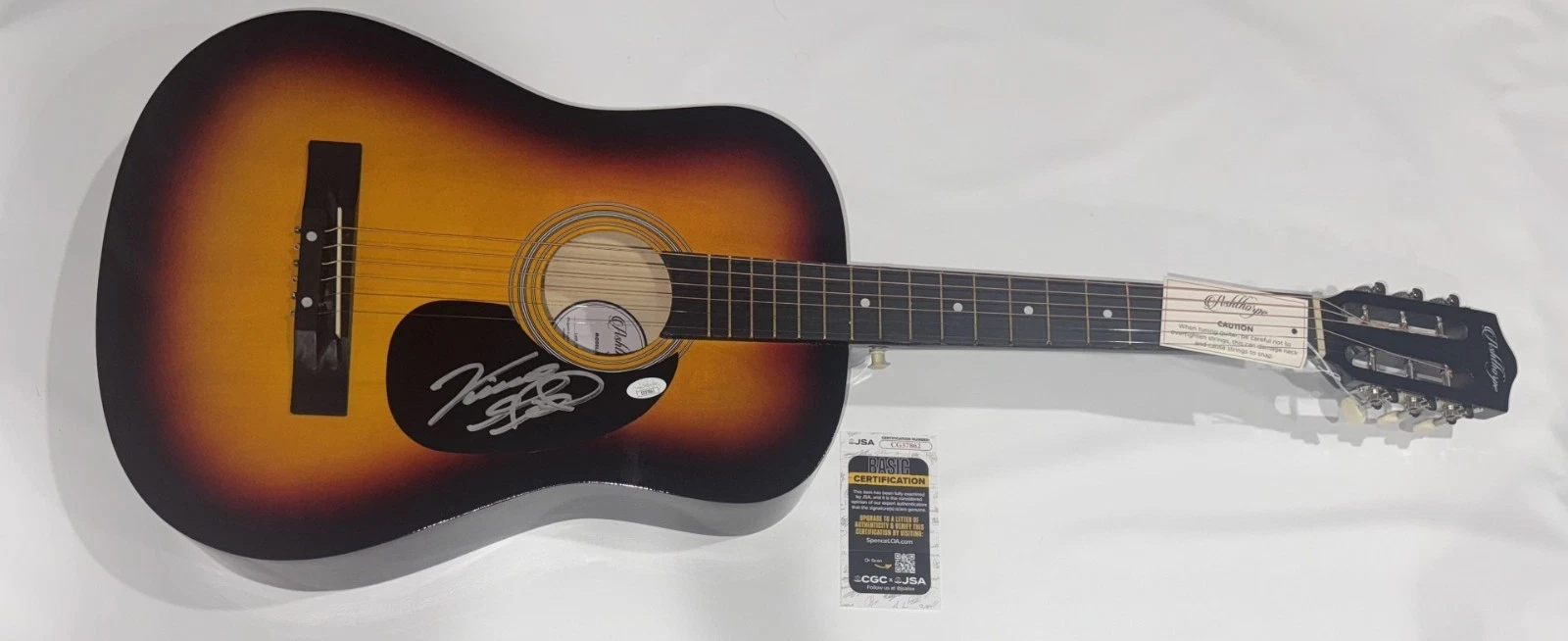 VINCE GILL SIGNED 38 INCH SUNBURST ACOUSTIC GUITAR THE EAGLES JSA COA