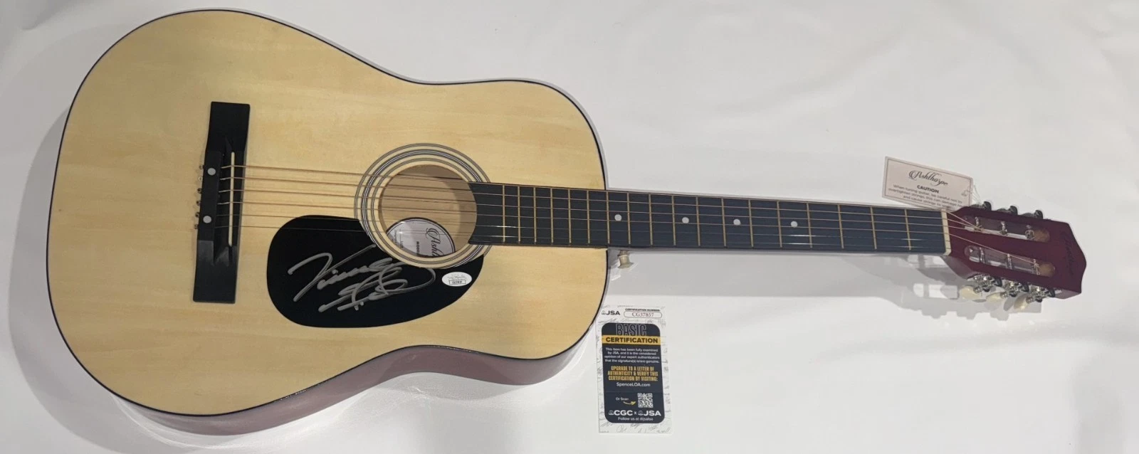 VINCE GILL SIGNED 38 INCH NATURAL ACOUSTIC GUITAR THE EAGLES JSA COA