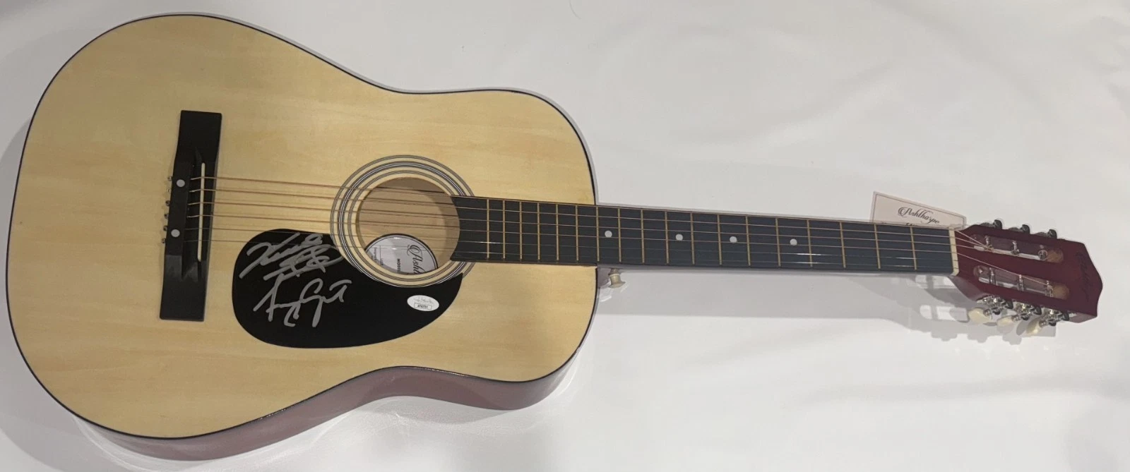 VINCE GILL & AMY GRANT SIGNED 38 INCH NATURAL ACOUSTIC GUITAR JSA COA