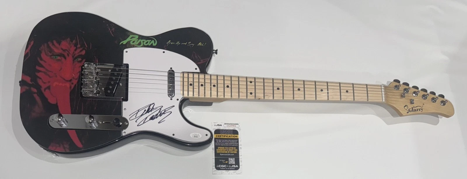 RIKKI ROCKETT SIGNED POISON OPEN UP AND SAY...  AHH! ELECTRIC GUITAR JSA COA